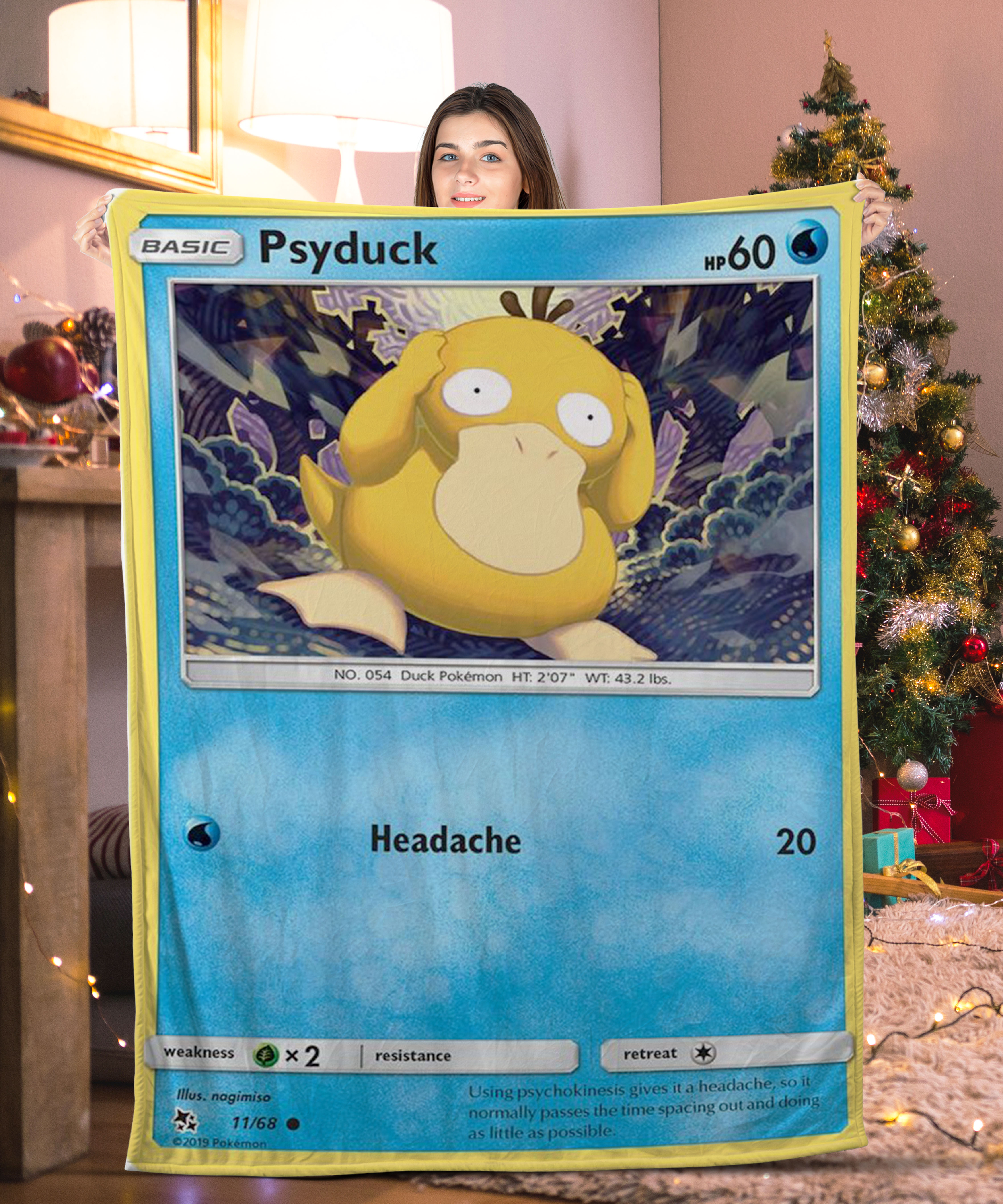 Cute Pokemon Psyduck Pokemon Card Blanket