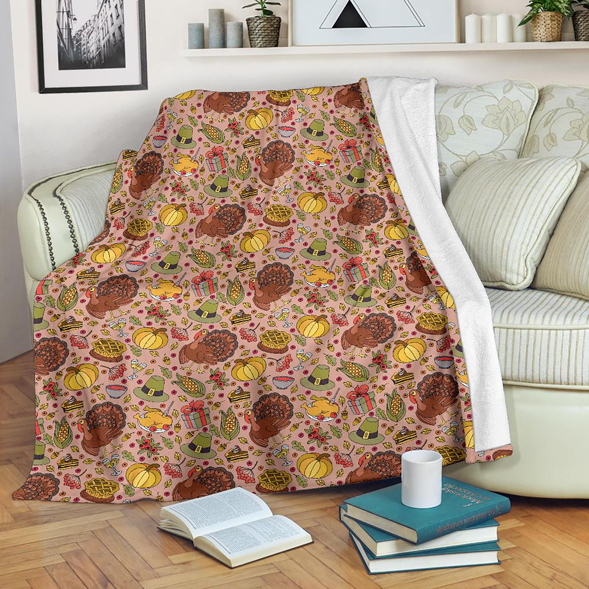 Cute Thanksgiving Pattern Blanket