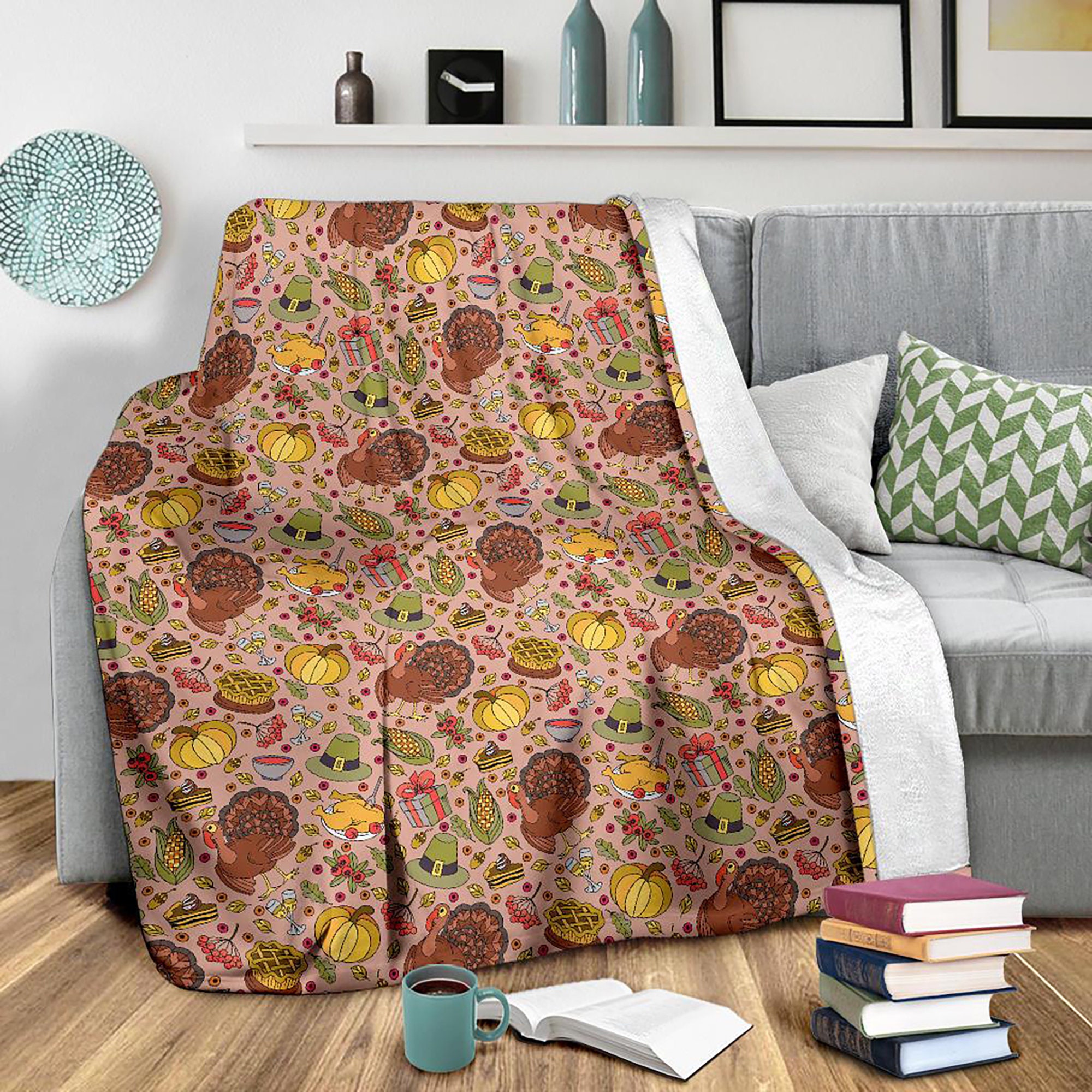 Cute Thanksgiving Pattern Blanket