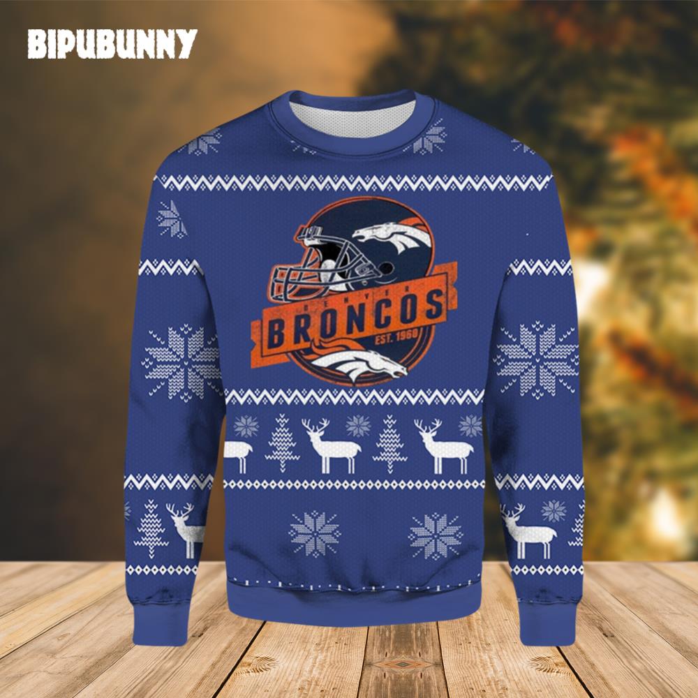 Denver Broncos EST. 1960 Ugly Christmas Sweater