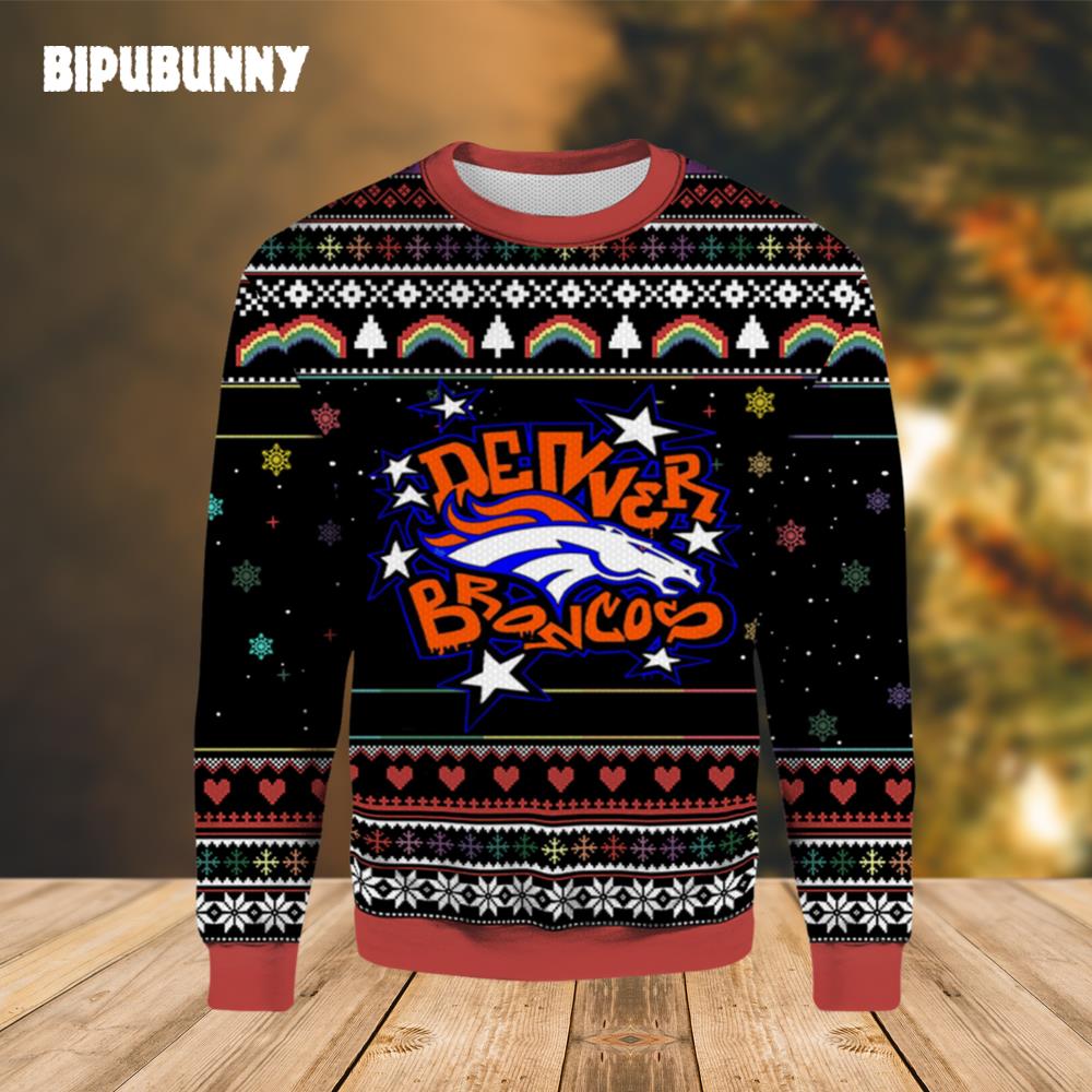 Denver Broncos Logo Star Ugly Christmas Sweater