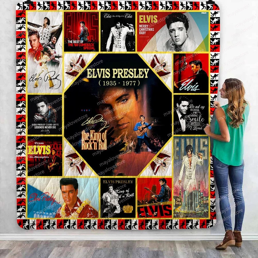 Elvis Presley Album Covers 2024 Movie Quilt Blanket