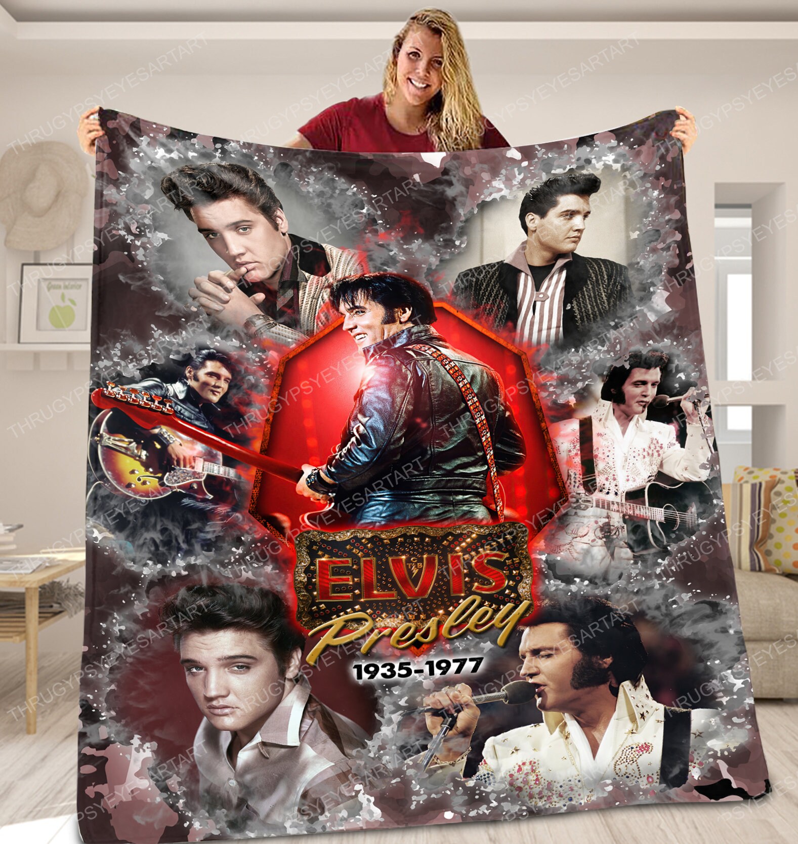 Elvis Presley King Of Rock and Roll Blanket