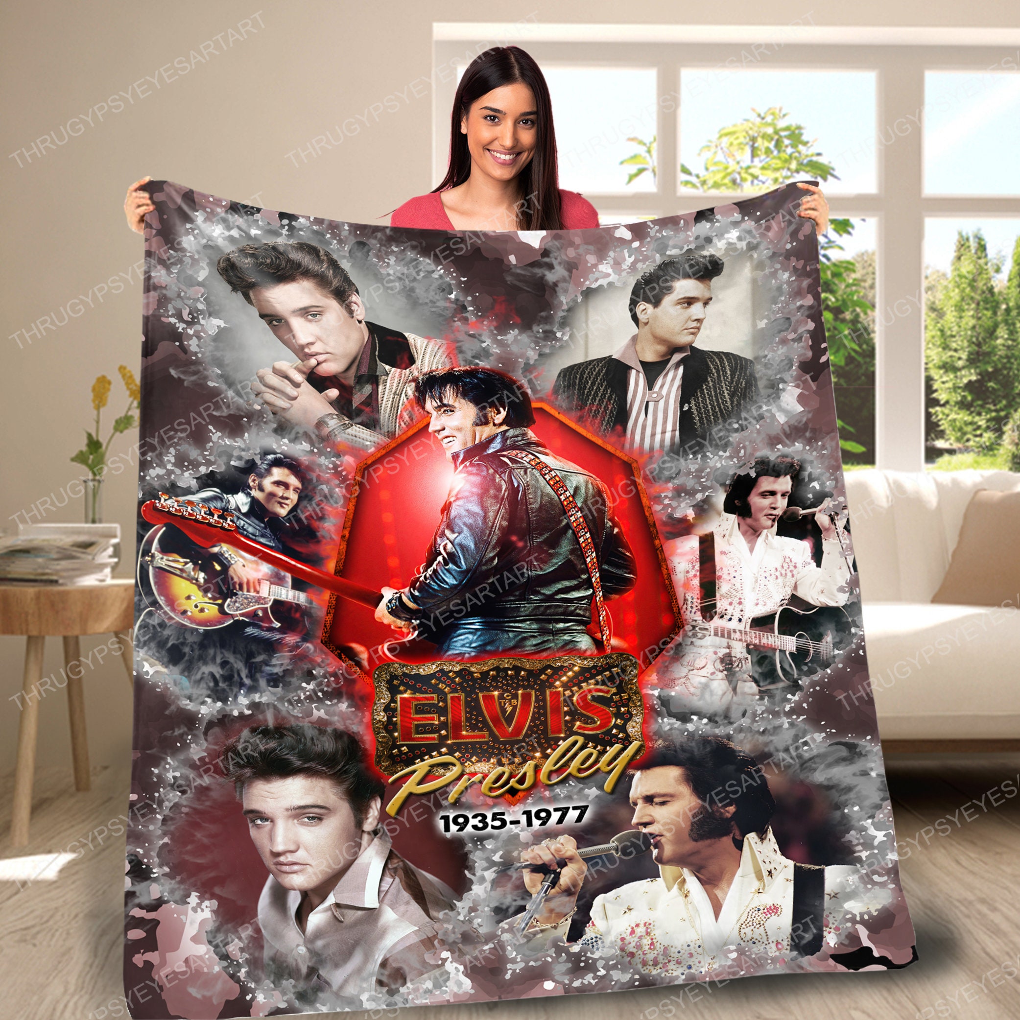 Elvis Presley King Of Rock and Roll Blanket