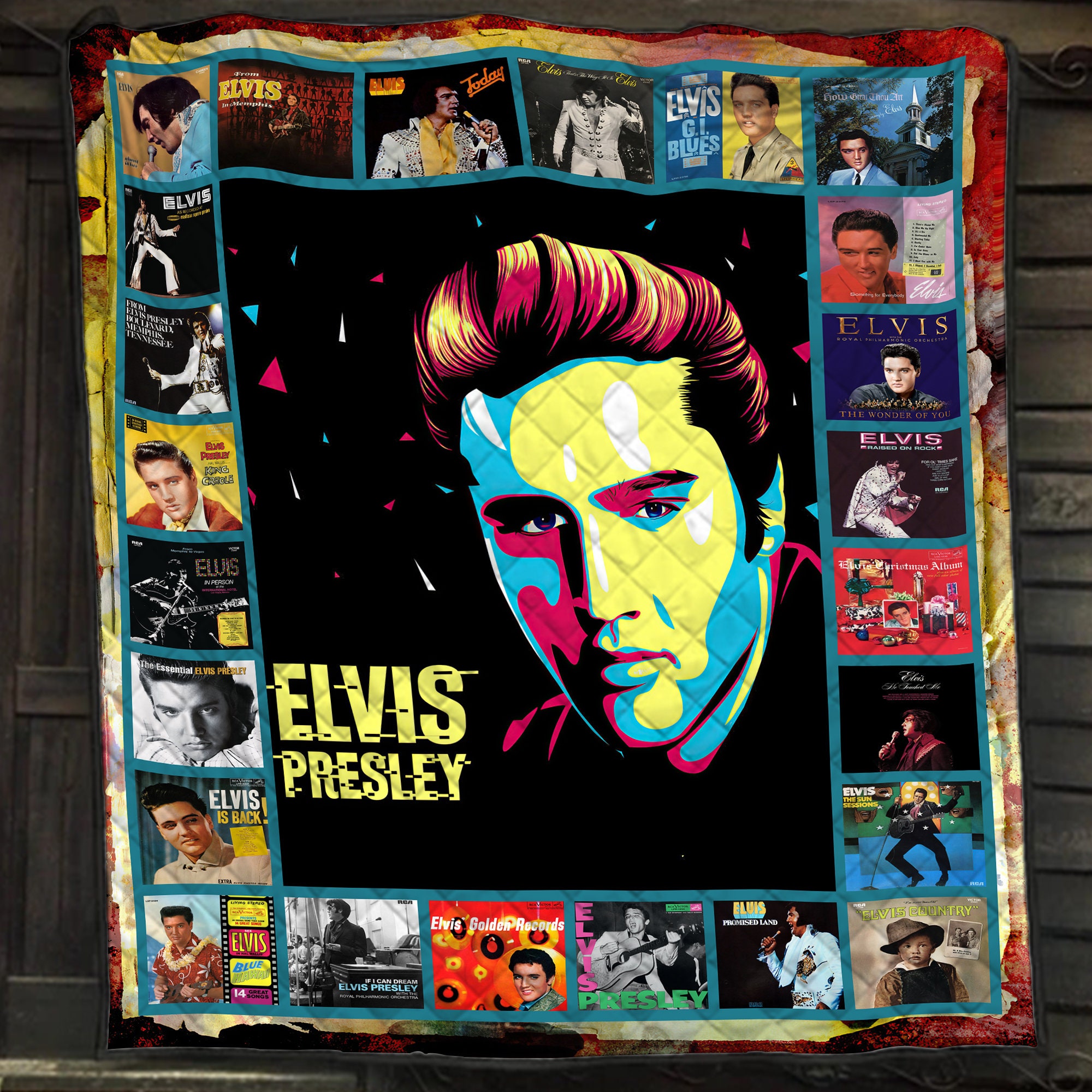 Elvis Presley Live Albums Quilt Blanket Gift For Fans