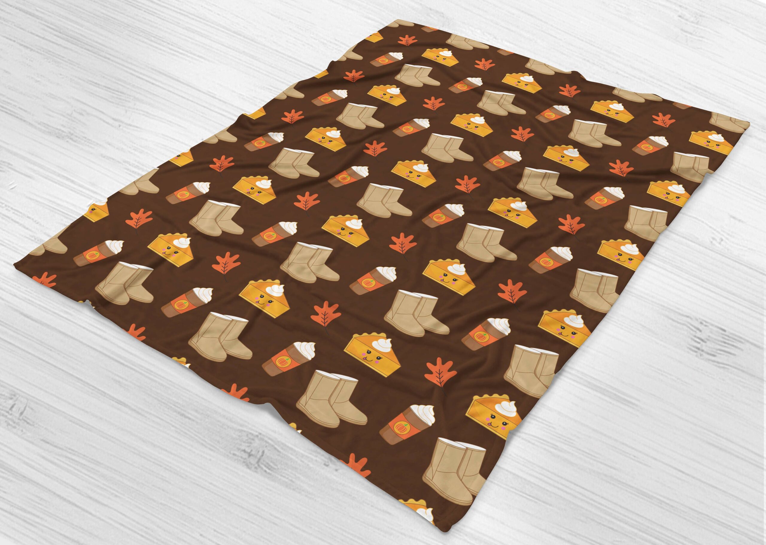 Fall Print Pumpkin Spice Thanksgiving Blanket