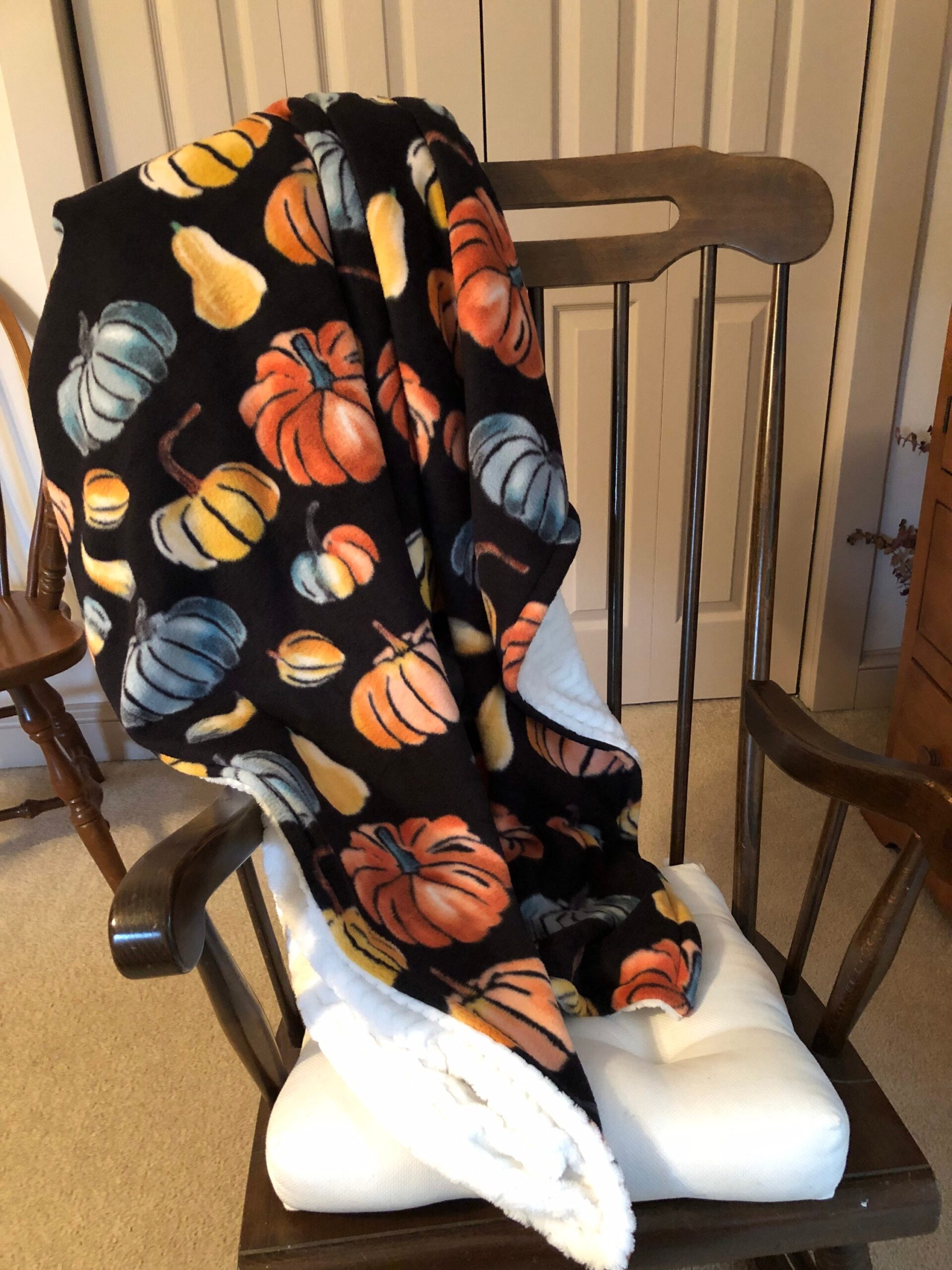 Fall Pumpkin Fleece Thanksgiving Blanket