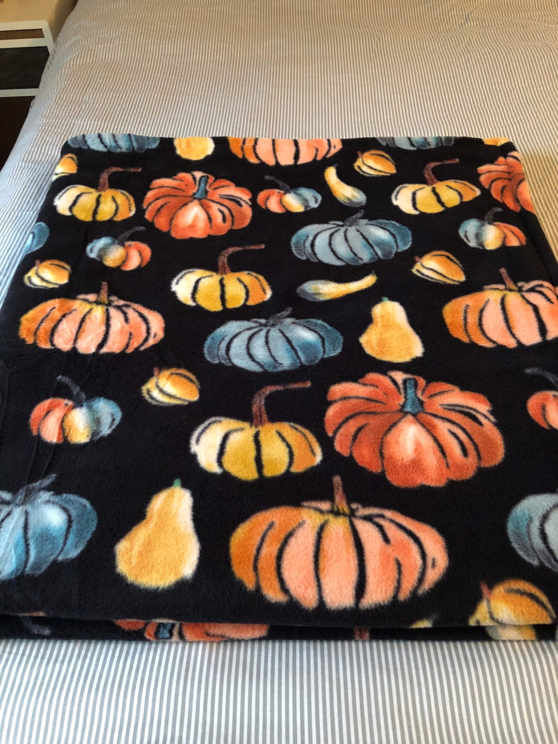 Fall Pumpkin Fleece Thanksgiving Blanket