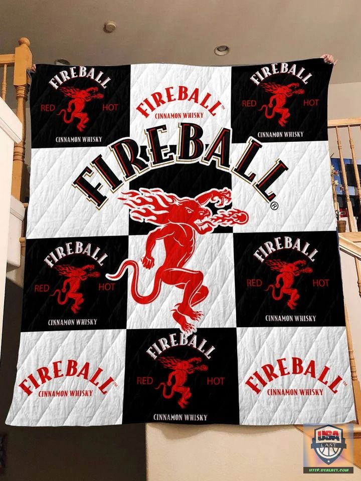 Fireball Cinnamon Whisky Quilt Blanket