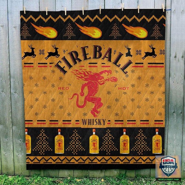 Fireball Cinnamon Whisky Ugly Quilt Blanket