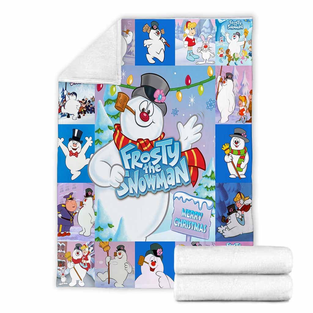 Frosty The Fleece Snowman Throw Blanket