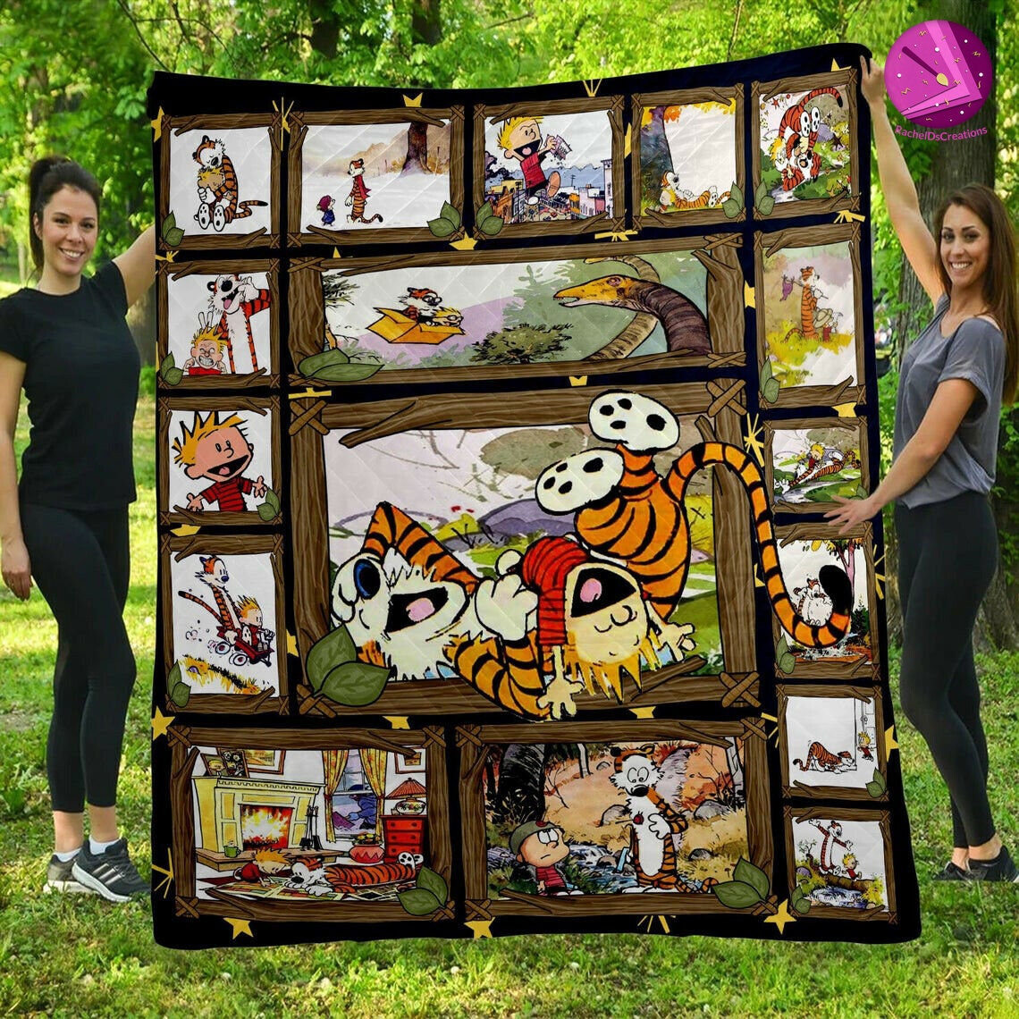 Funny Calvin And Hobbes Cartoon Fleece Blanket