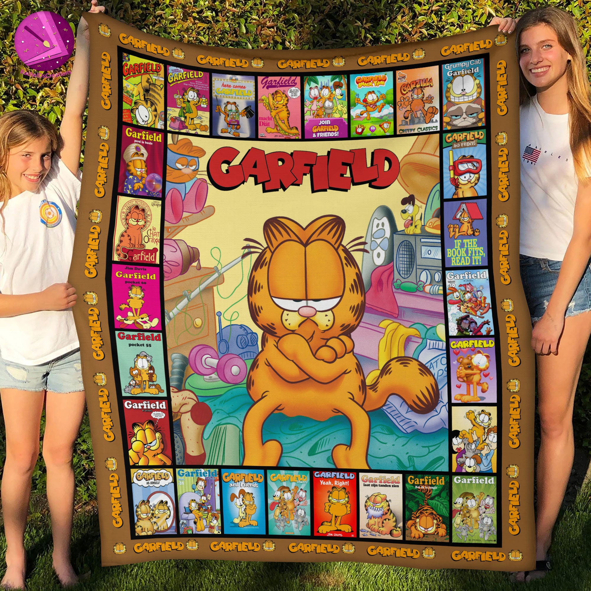 Funny Cat Garfield Fleece Blanket Quilt