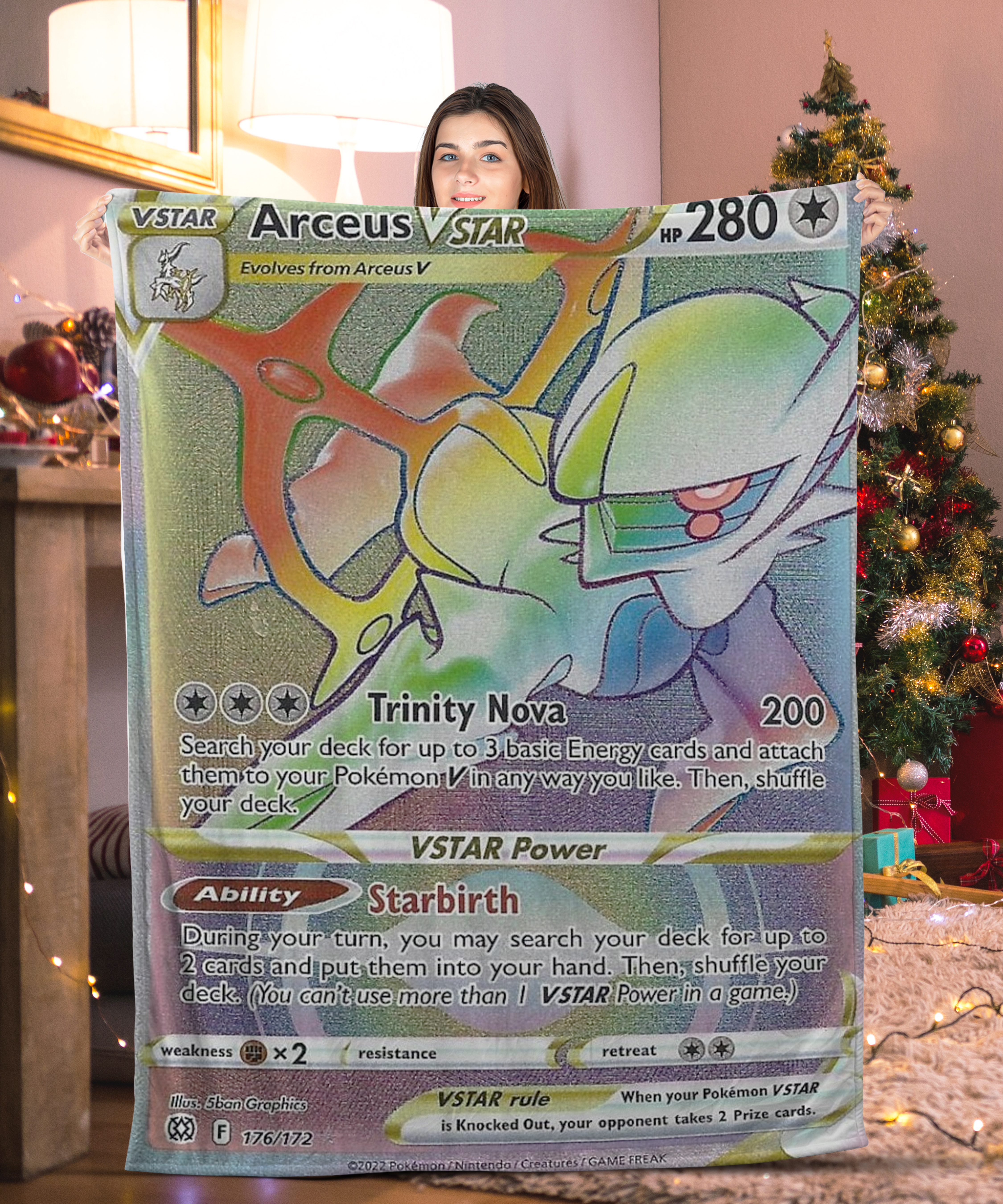 Funny Pokemon Arceus Vstar Pokemon Card Blanket