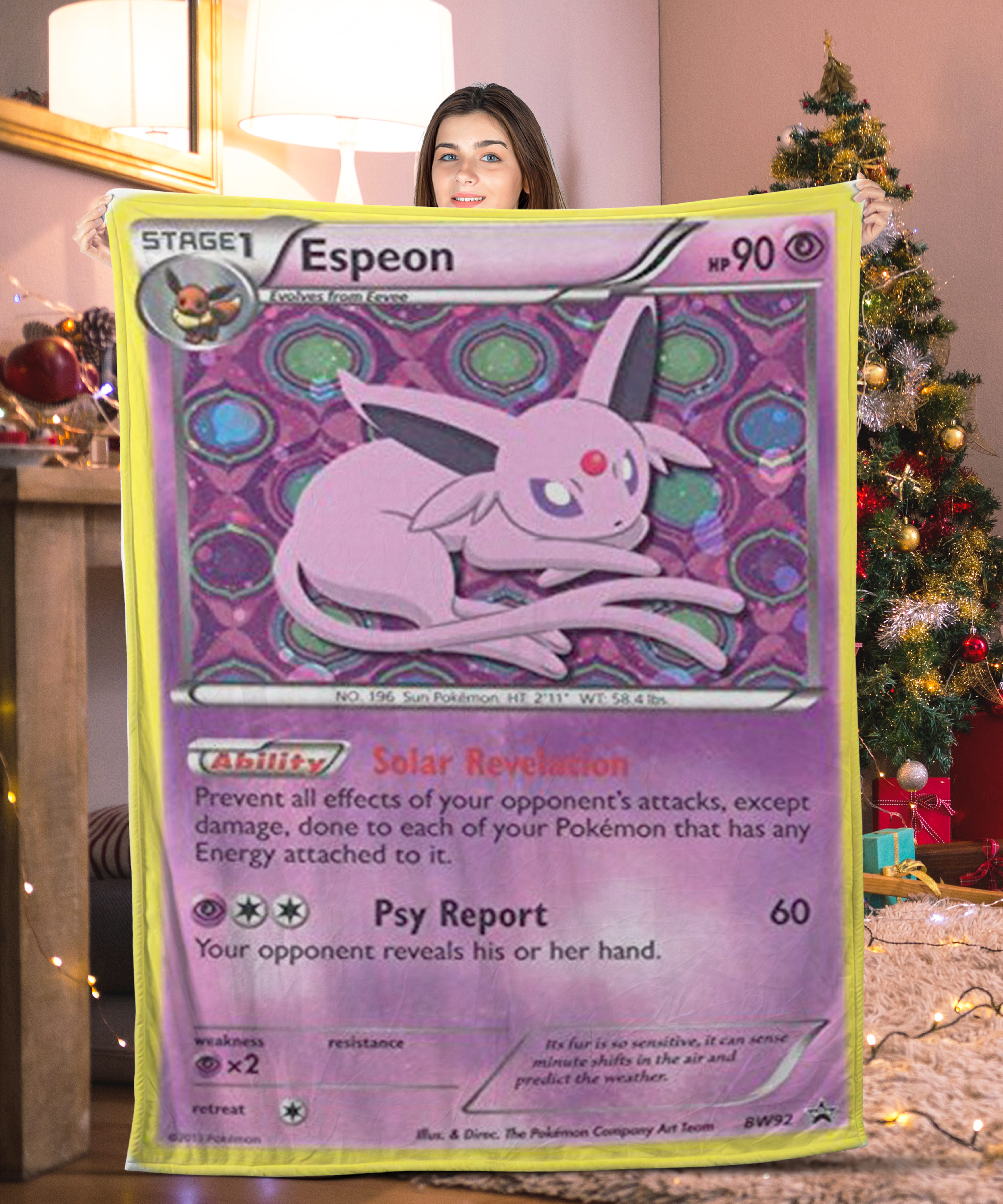 Funny Pokemon Espeon Pokemon Card Blanket