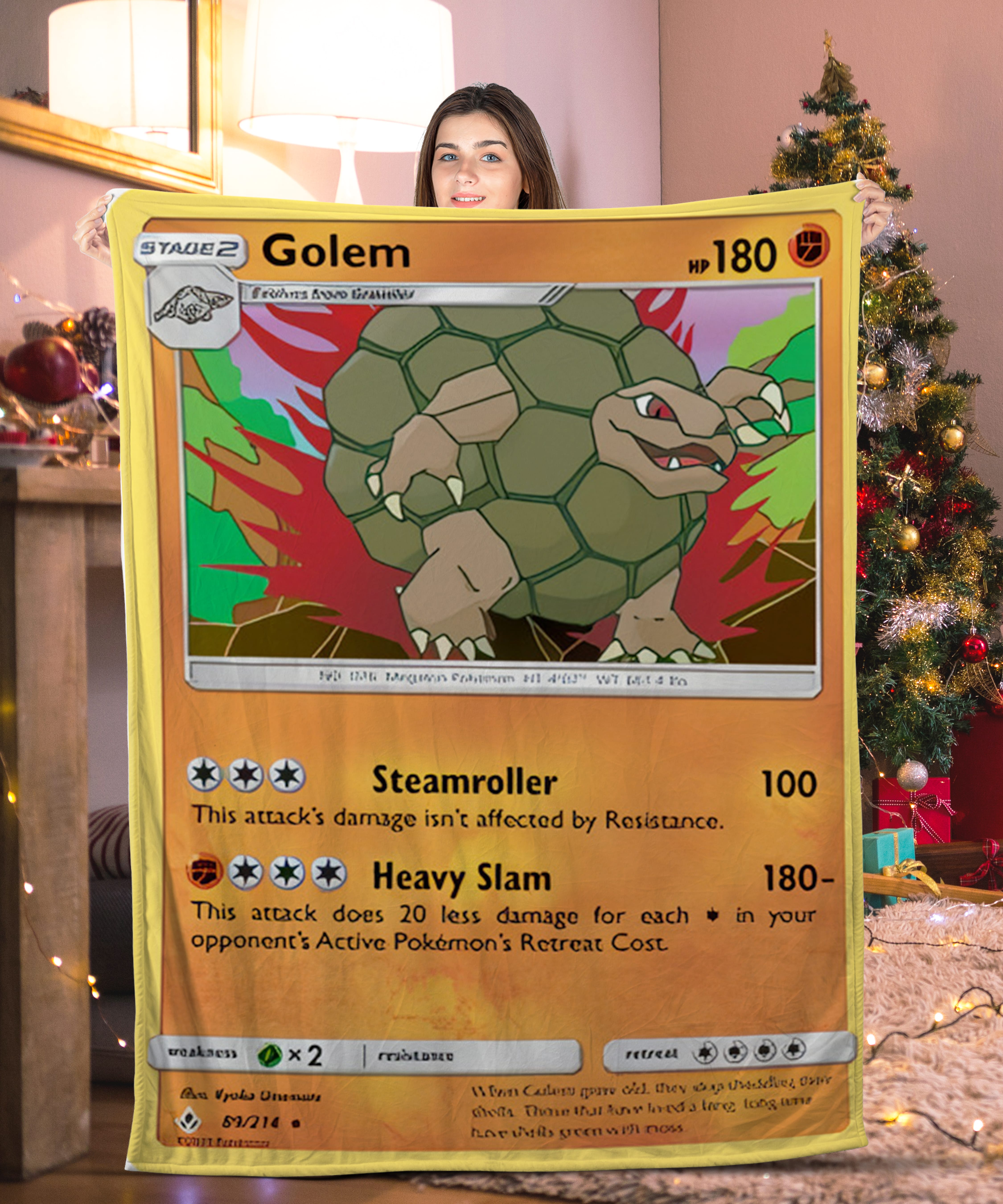 Funny Pokemon Golem Pokemon Card Blanket