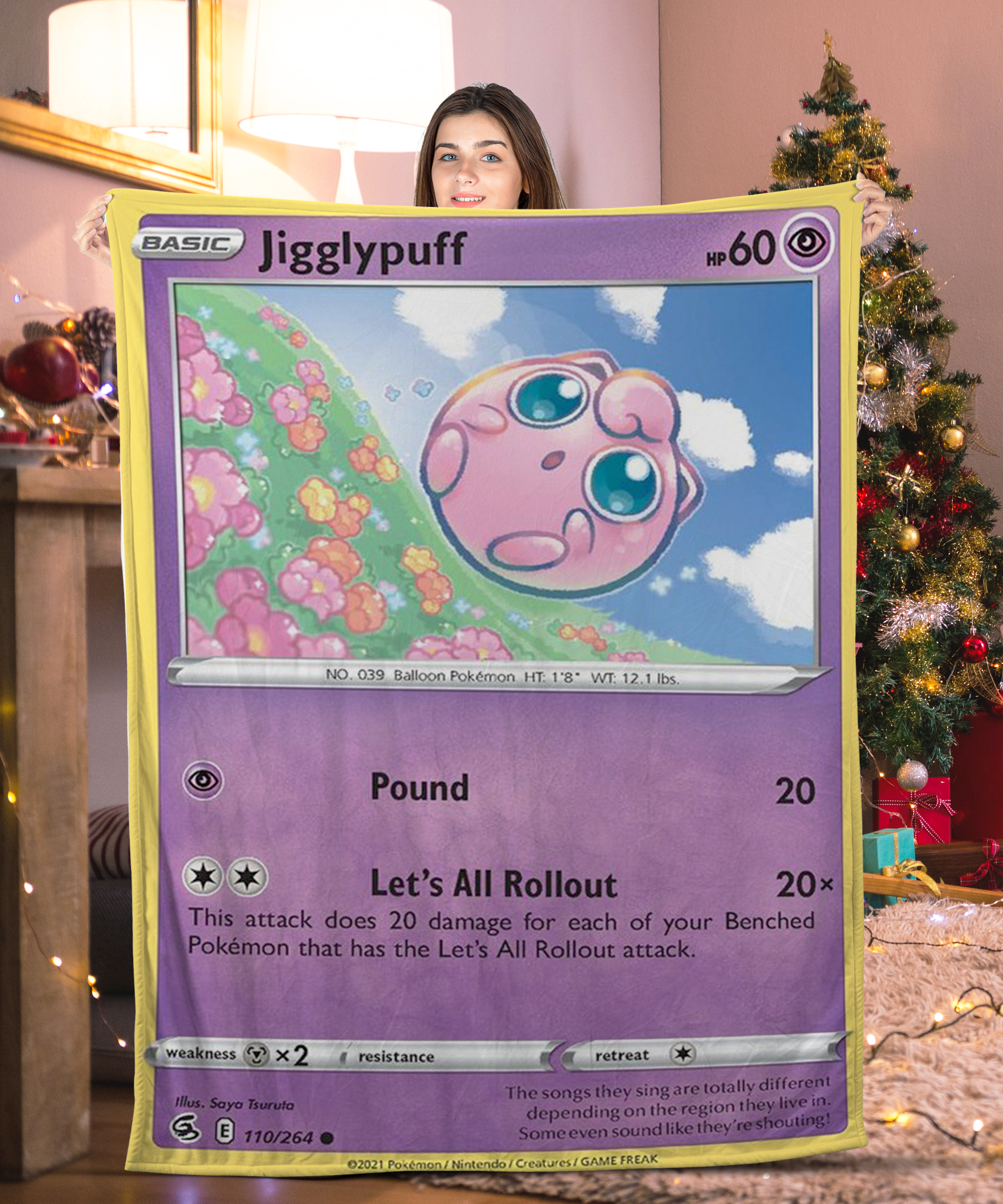 Funny Pokemon Jigglypuff Pokemon Card Blanket