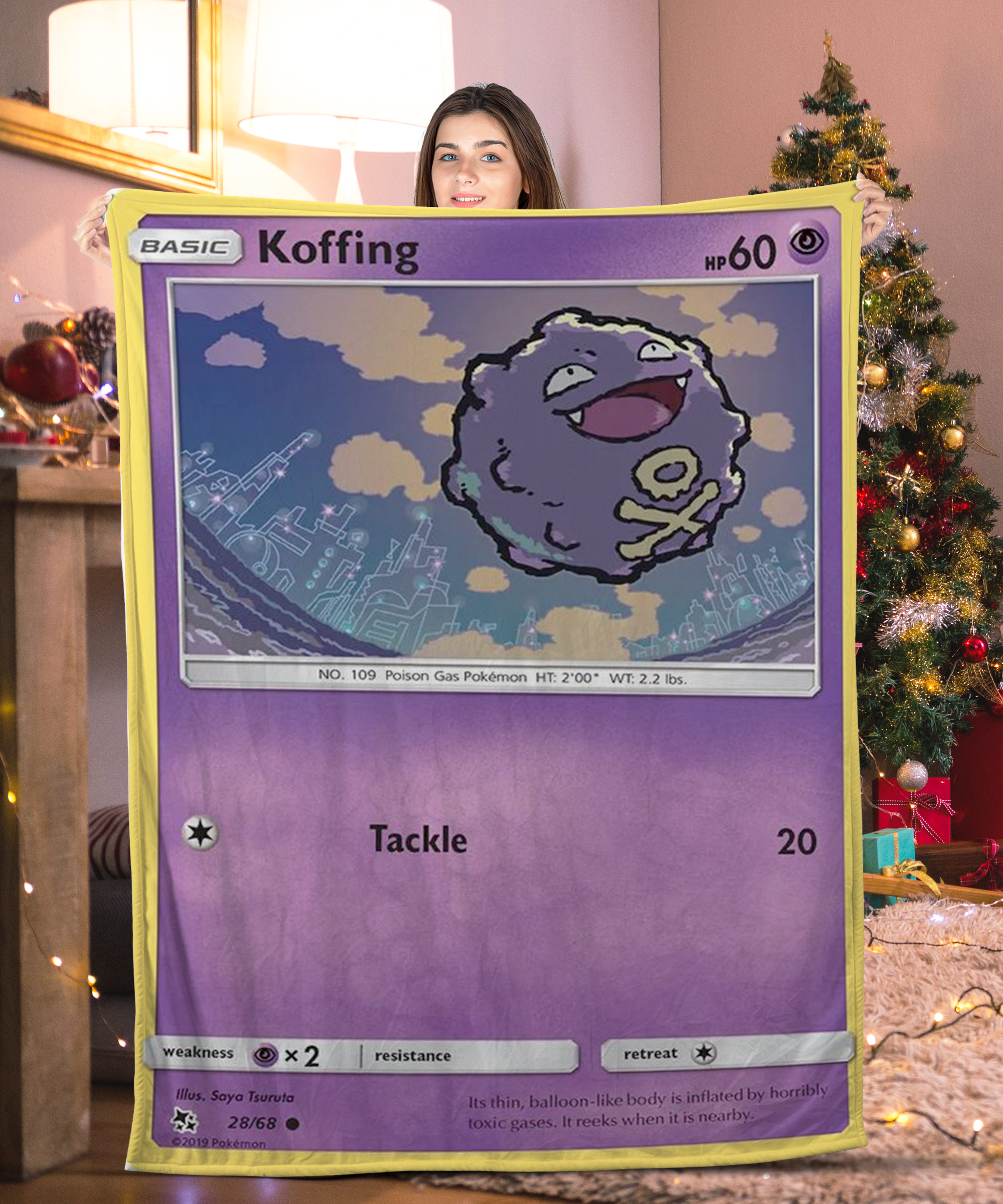 Funny Pokemon Koffing Pokemon Card Blanket