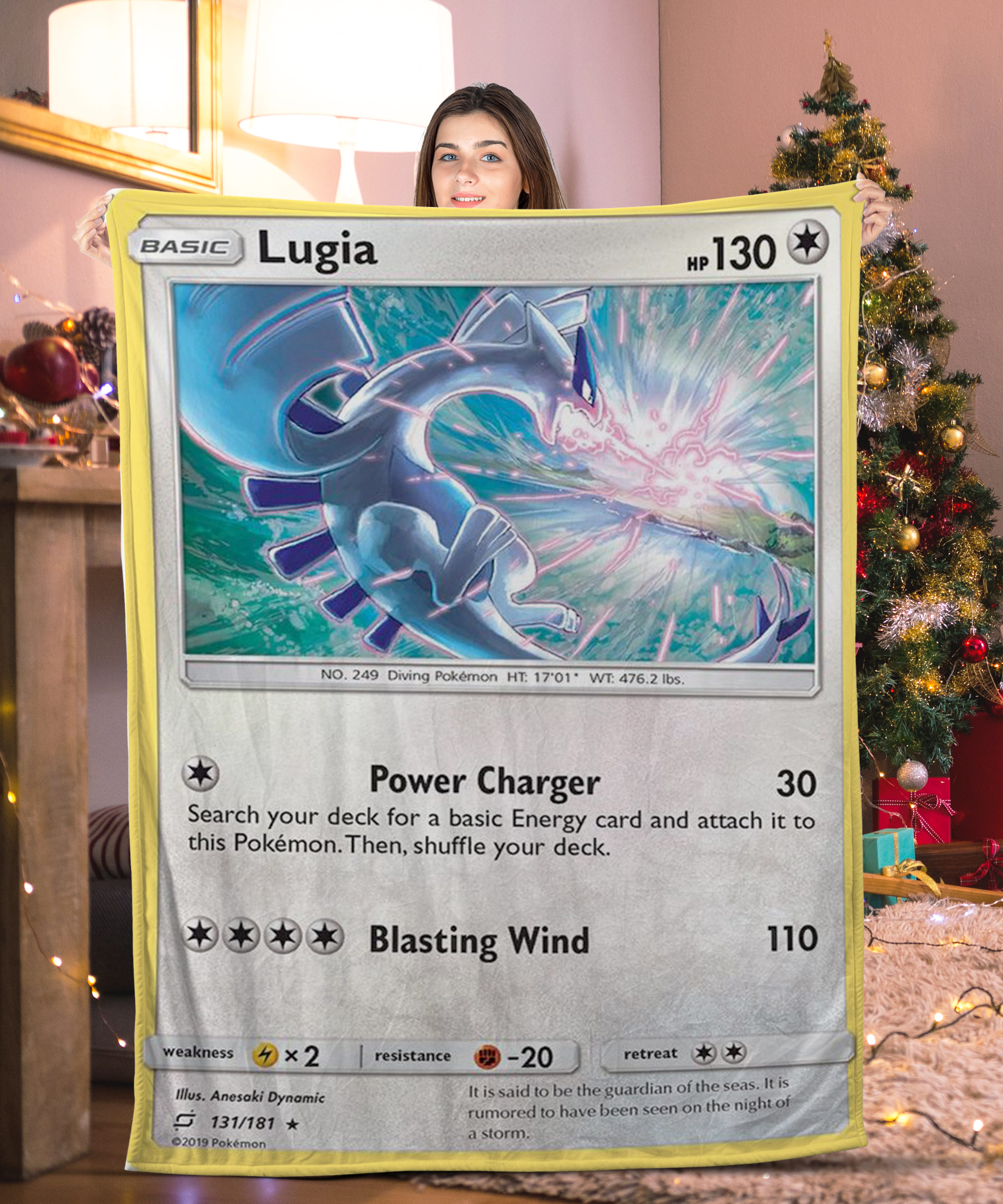 Funny Pokemon Lugia Pokemon Card Blanket