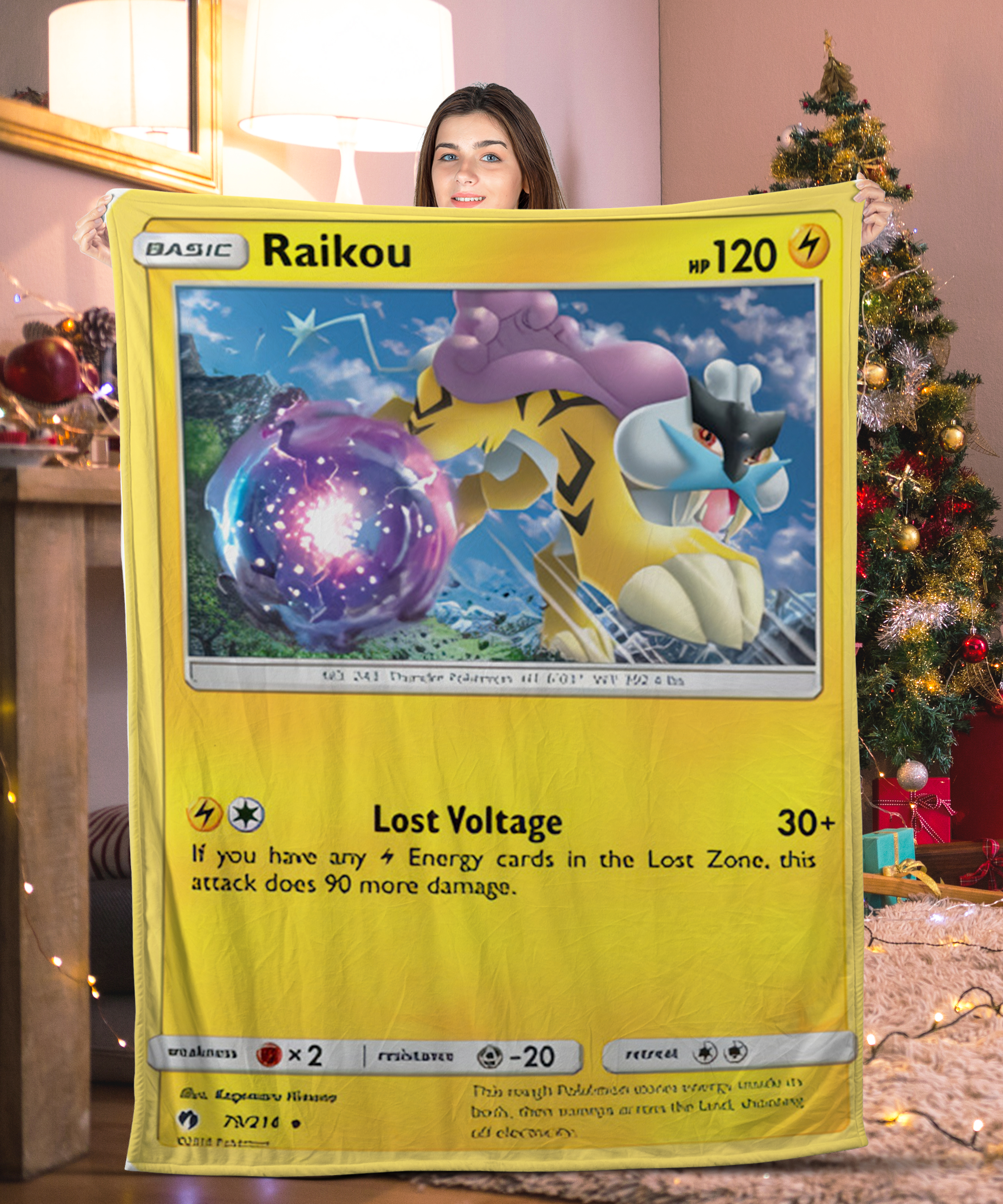 Funny Pokemon Raikou Pokemon Card Blanket