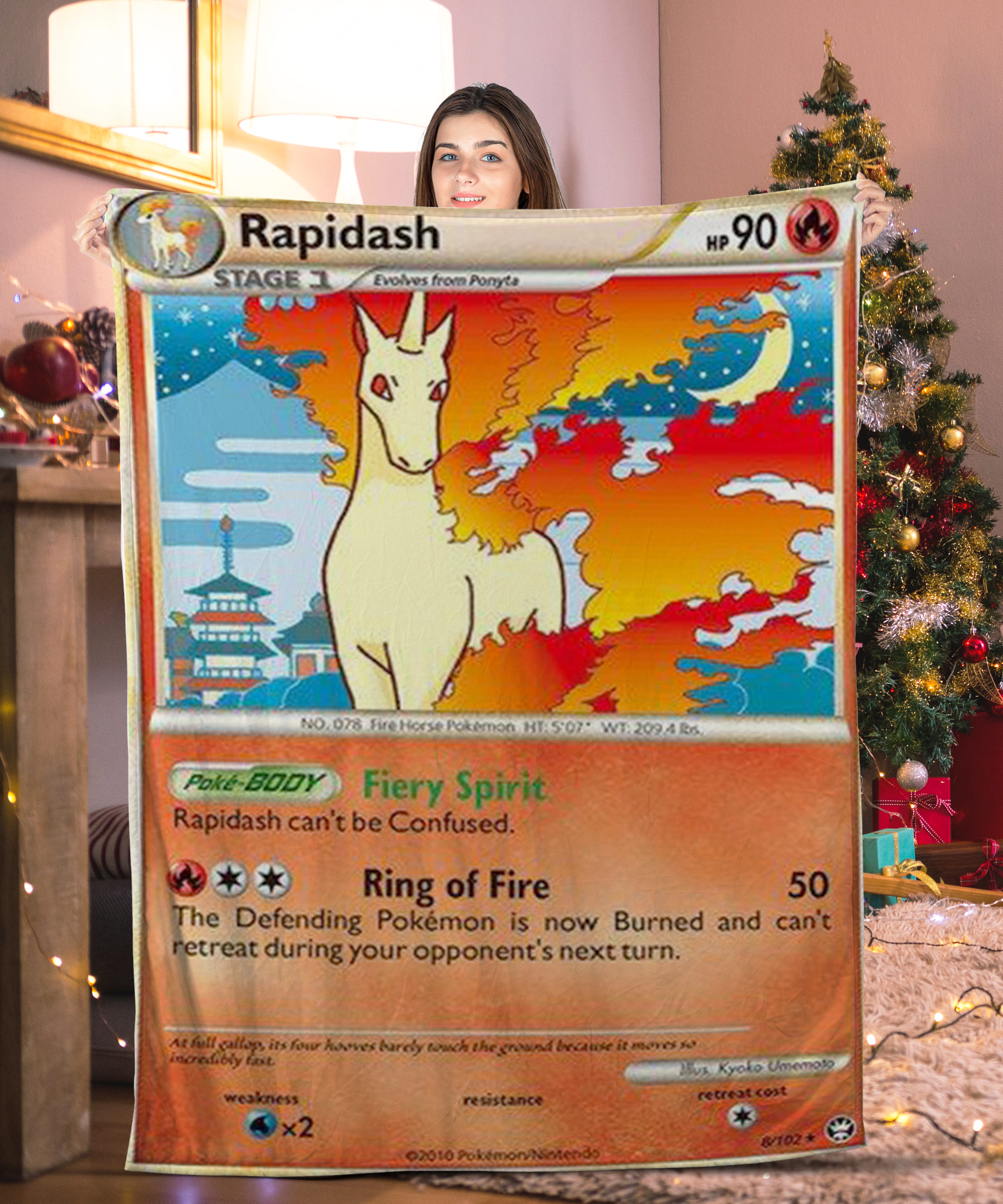 Funny Pokemon Rapidash Pokemon Card Blanket