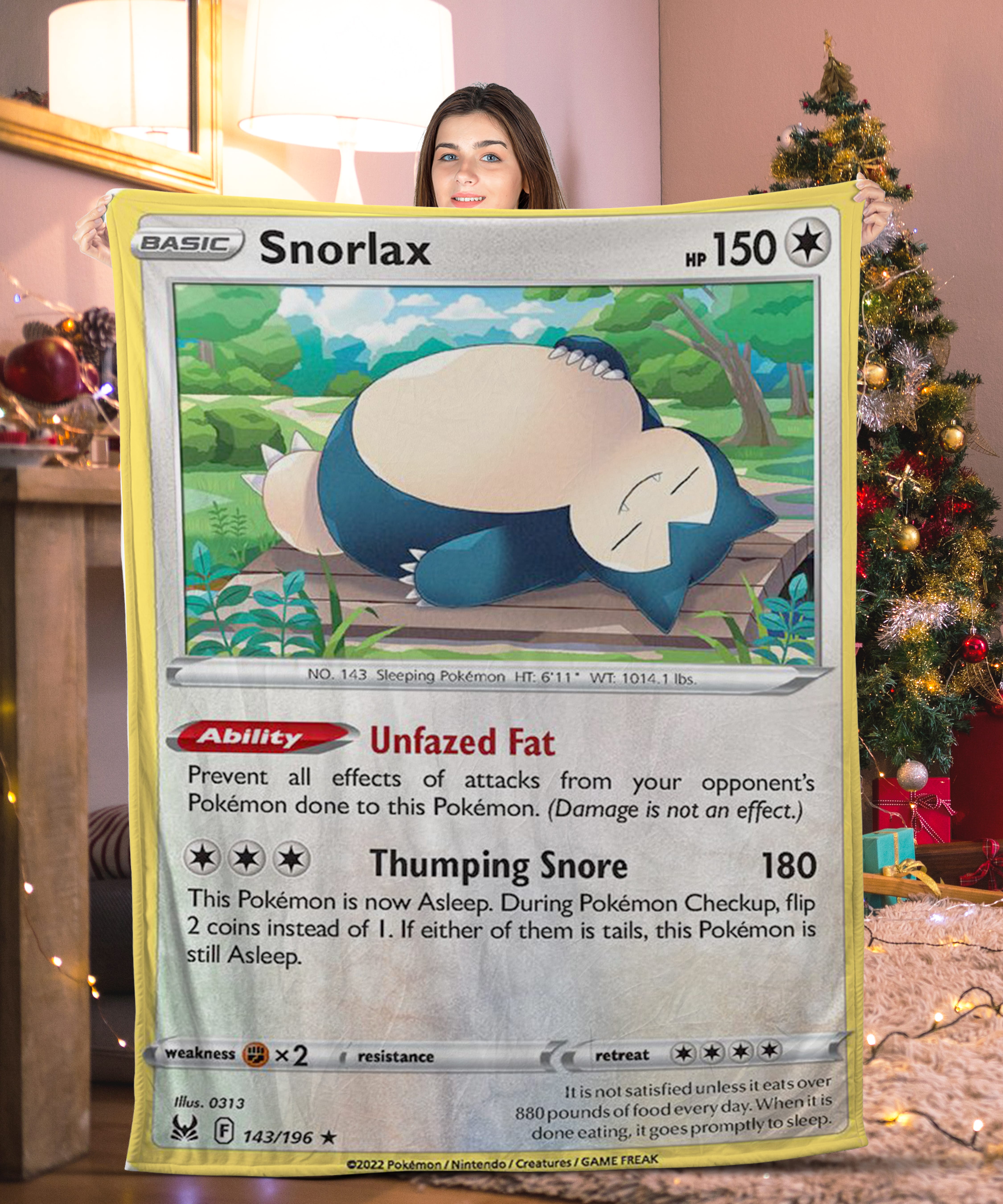 Funny Pokemon Snorlax Pokemon Card Blanket