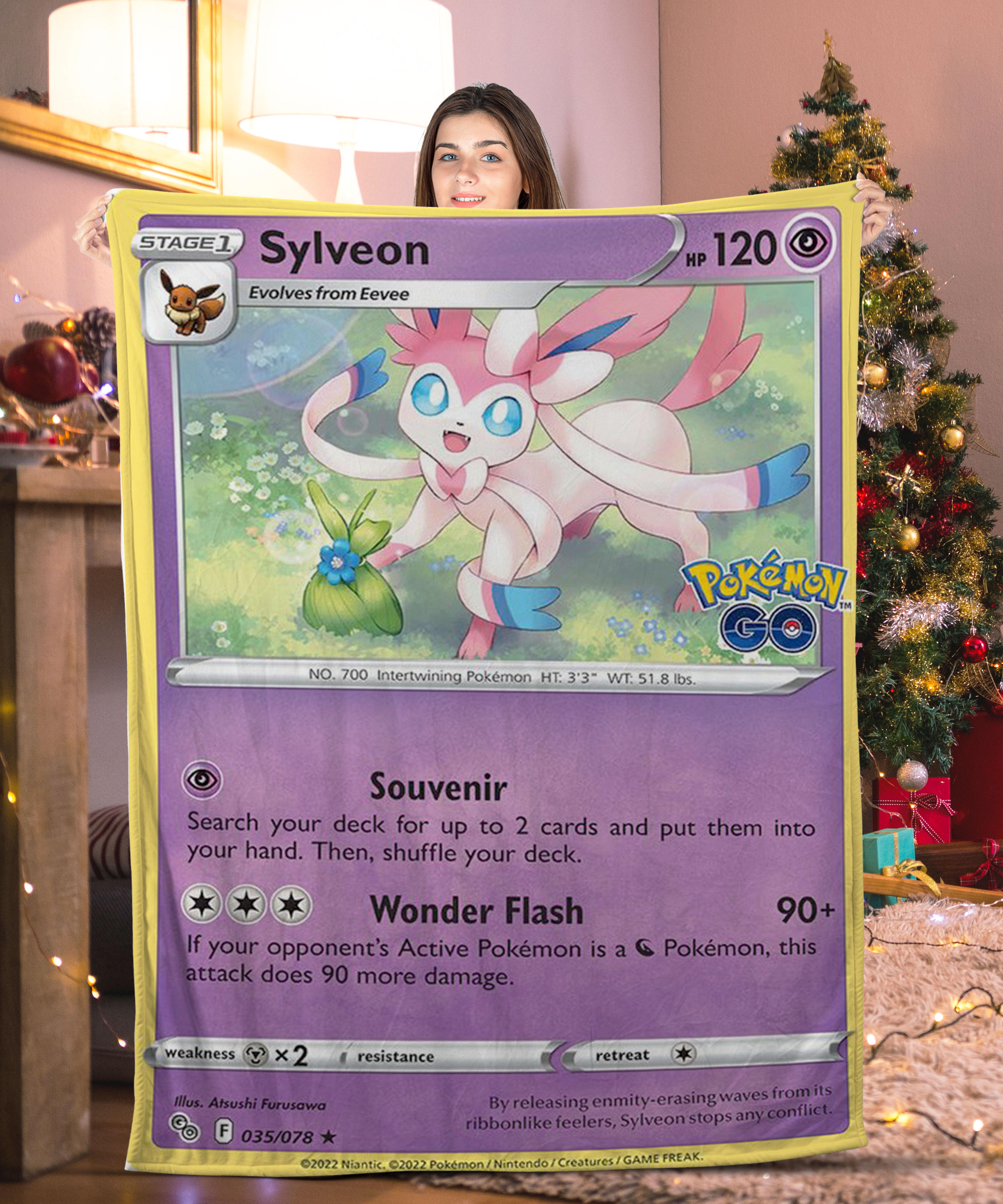 Funny Pokemon Sylveon Pokemon Card Blanket