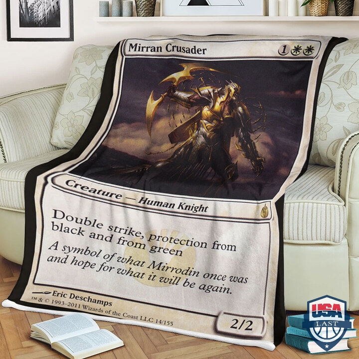 Game Magic The Gathering Fleece Blanket Mirran Crusader Card