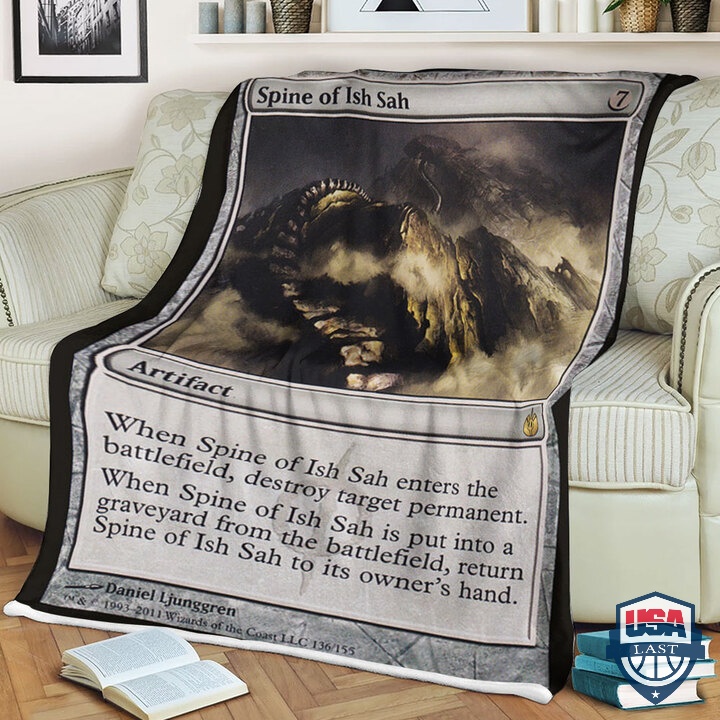 Game Magic The Gathering Fleece Blanket Spine Of Ish Sah Card