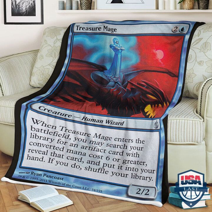 Game Magic The Gathering Mbs 34 Treasure Mage Quilt Blanket