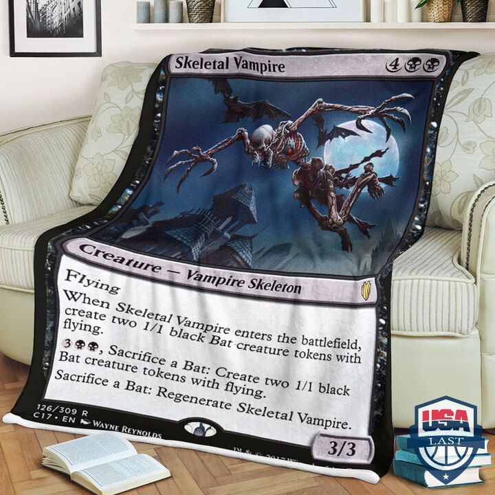 Game Magic The Gathering Skeletal Vampire Quilt Blanket