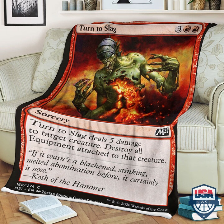 Game Magic The Gathering Turn To Slag Quilt Blanket