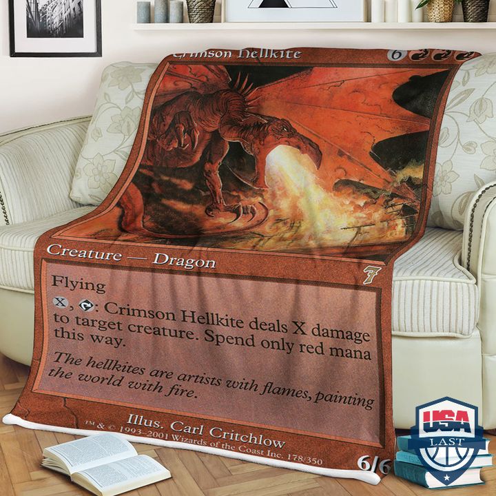 Game MTG Crimson Hellkite Fleece Blanket