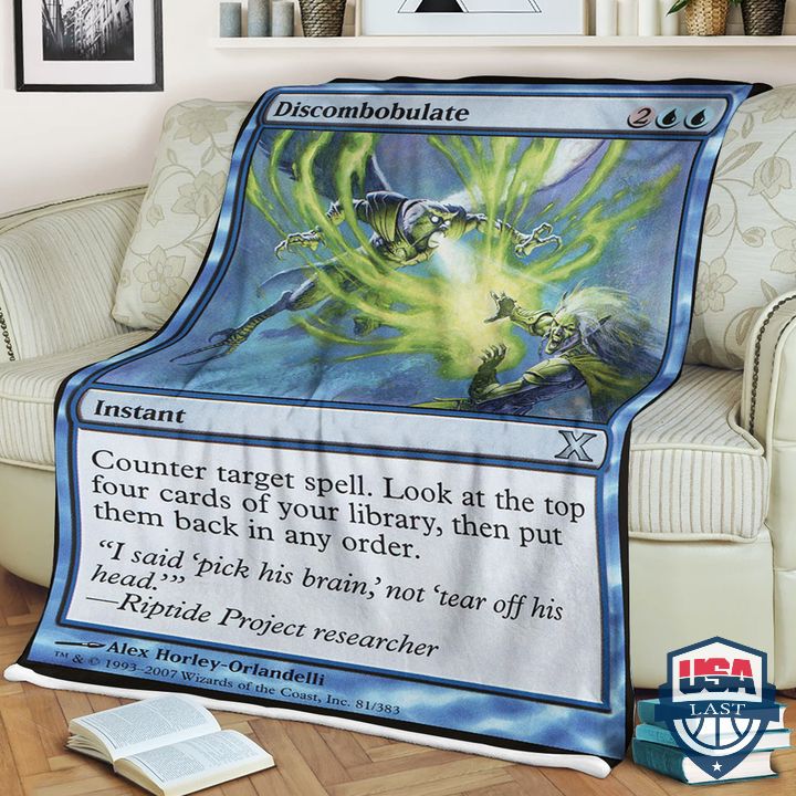 Game MTG Discombobulate Fleece Blanket