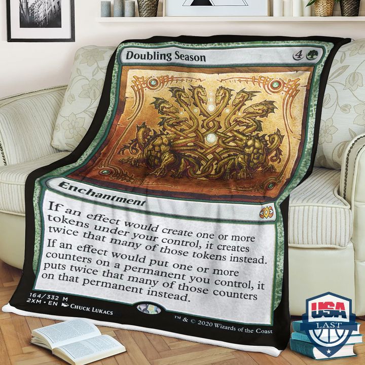 Game MTG Doubling Season Fleece Blanket