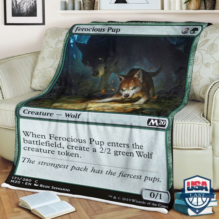 Game MTG Ferocious Pup Fleece Blanket