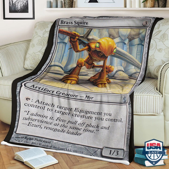 Game MTG Mbs 101 Brass Squire Card Soft Blanket