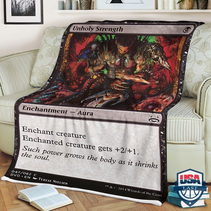 Game MTG Unholy Strength Fleece Blanket