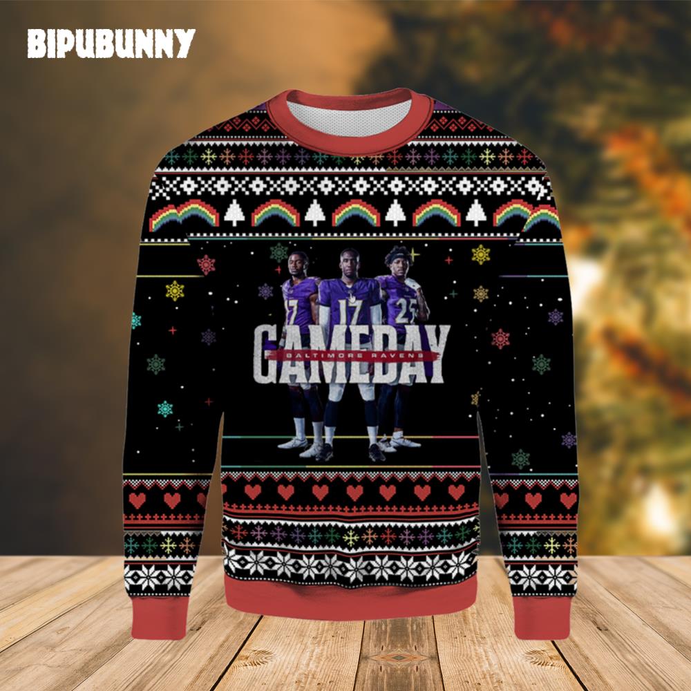 Gameday Baltimore Ravens Ugly Christmas Sweater