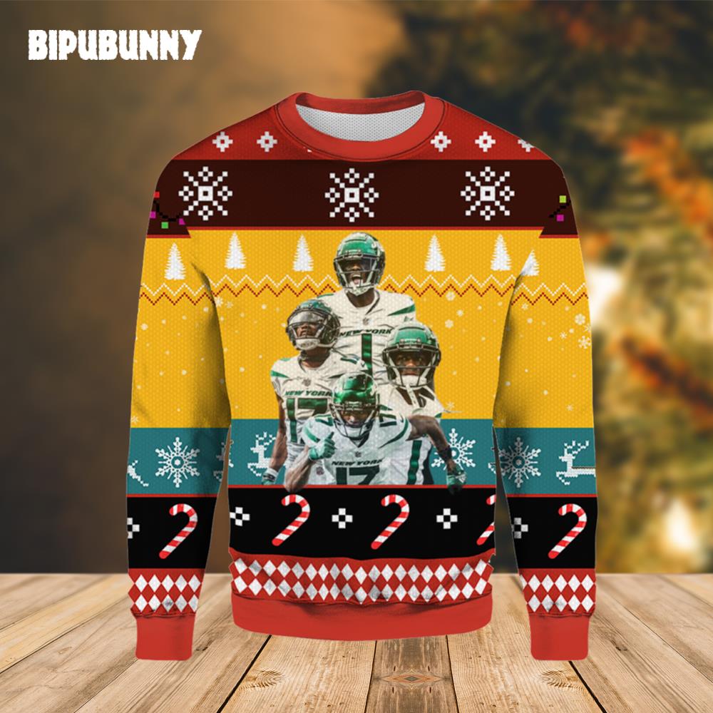 Garret Wilson And Sauce Gardner New York Jets Ugly Sweater