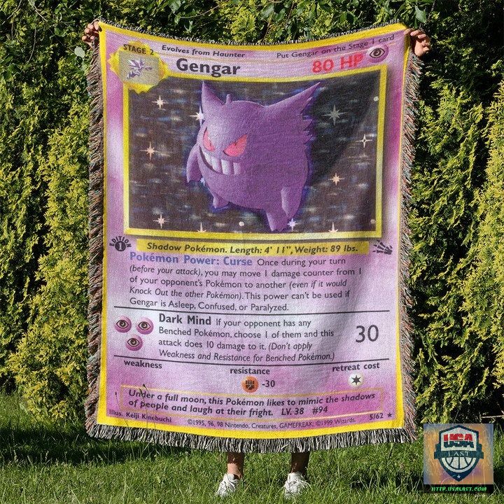 Gengar Pokemon Custom Woven Blanket