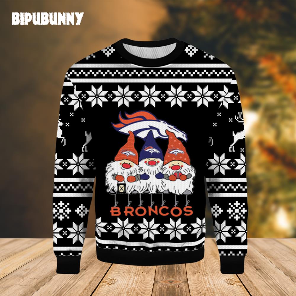 Gnome Fan Denver Broncos Ugly Christmas Sweater