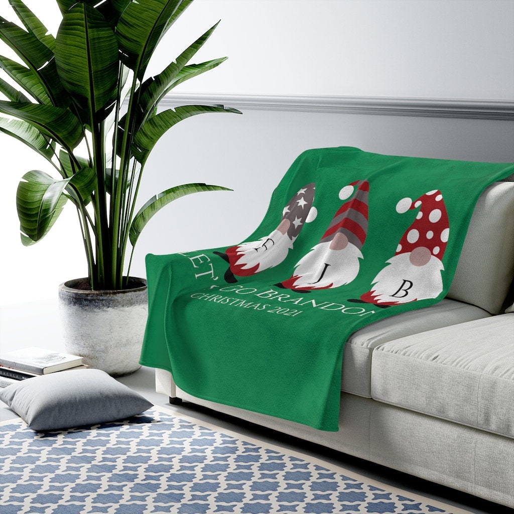 Gnome FJB Let’s Go Brandon Christmas Plush Blanket