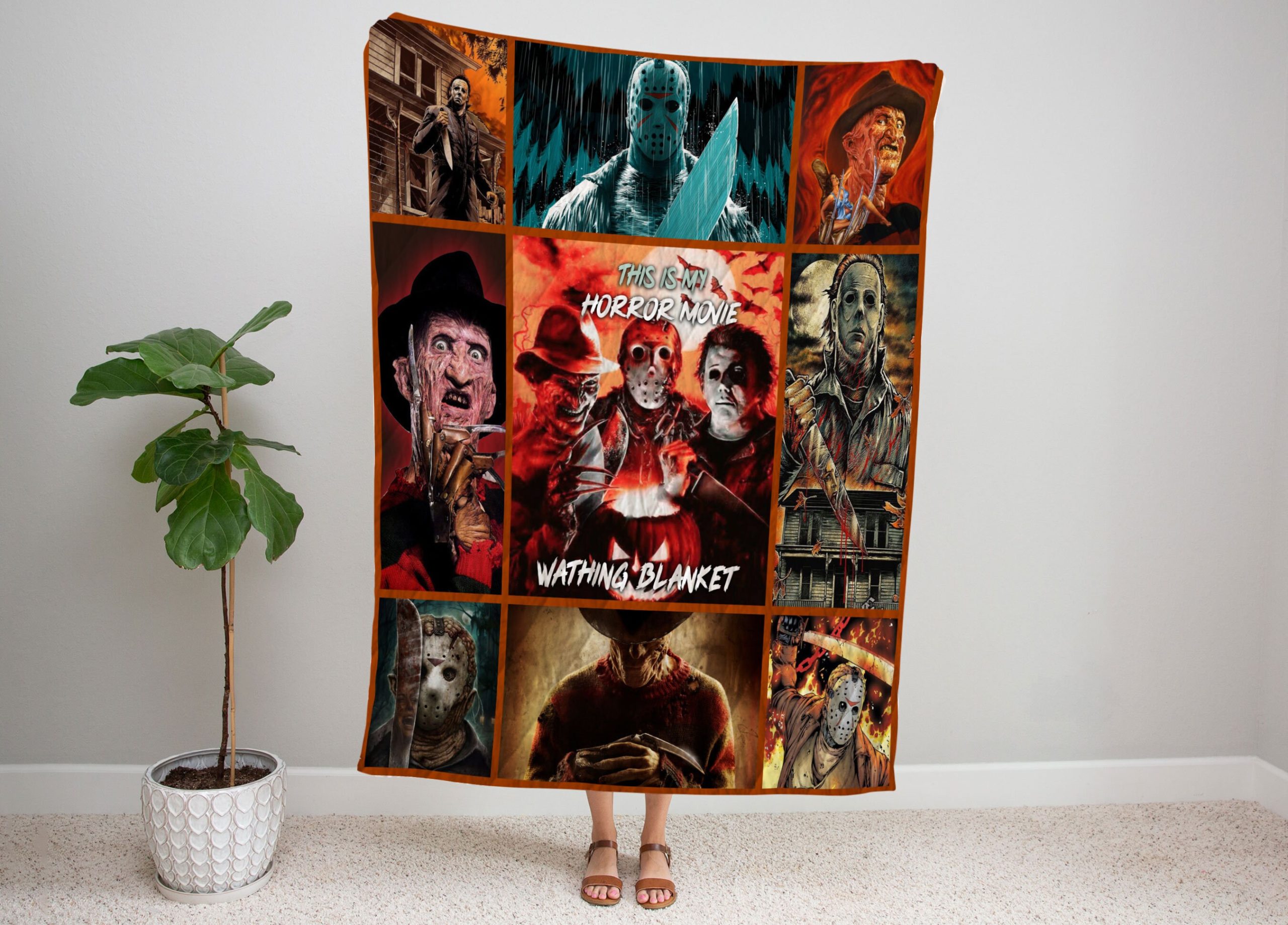 Halloween Horror Movie Friday 13th Blanket