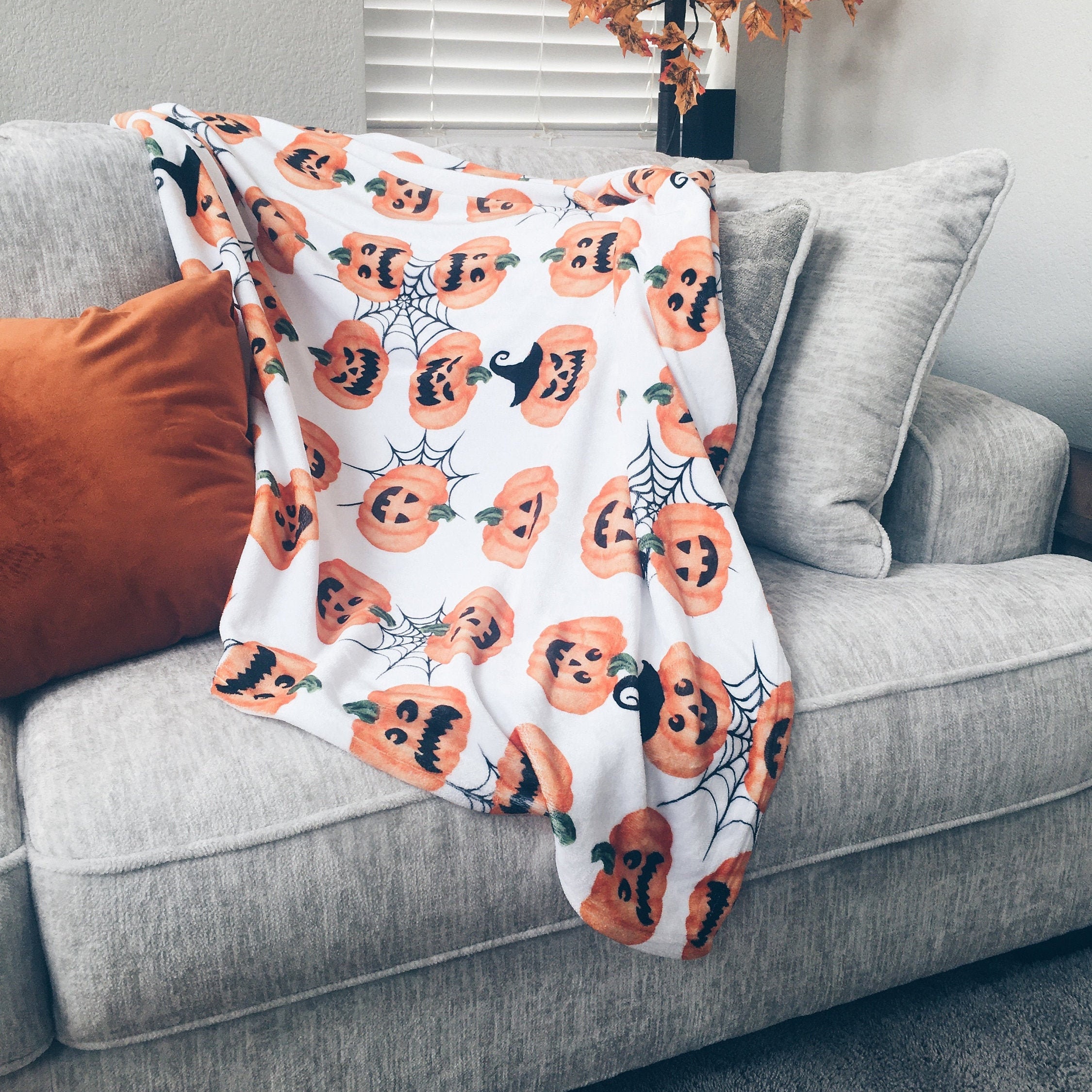 Halloween Pumpkin Fall Blanket