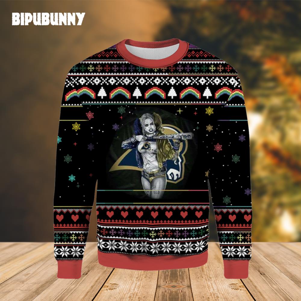 Harley Quinn Los Angeles Rams Ugly Christmas Sweater