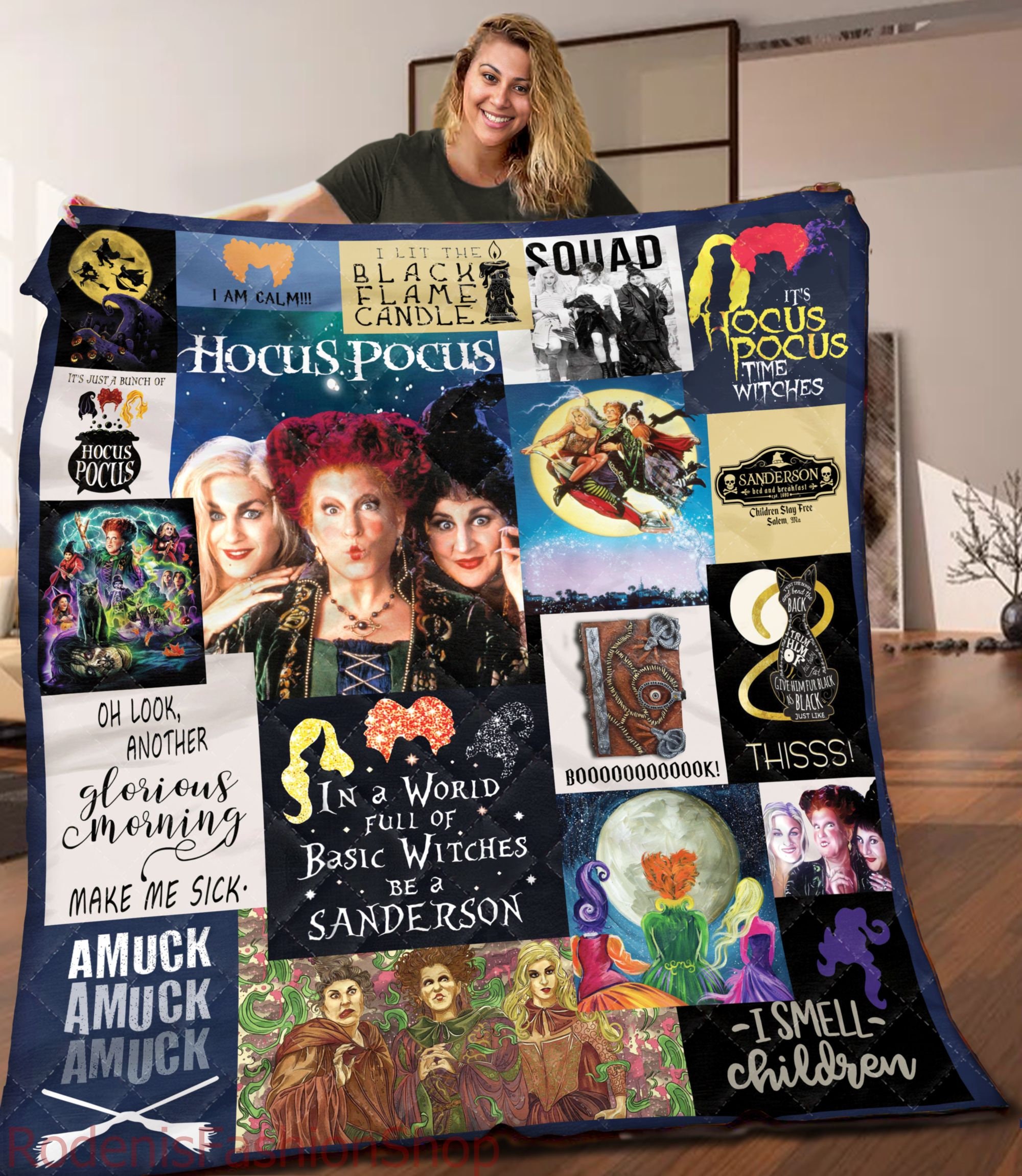 Hocus Pocus Halloween Witch Movie V 6 Quilt Blanket