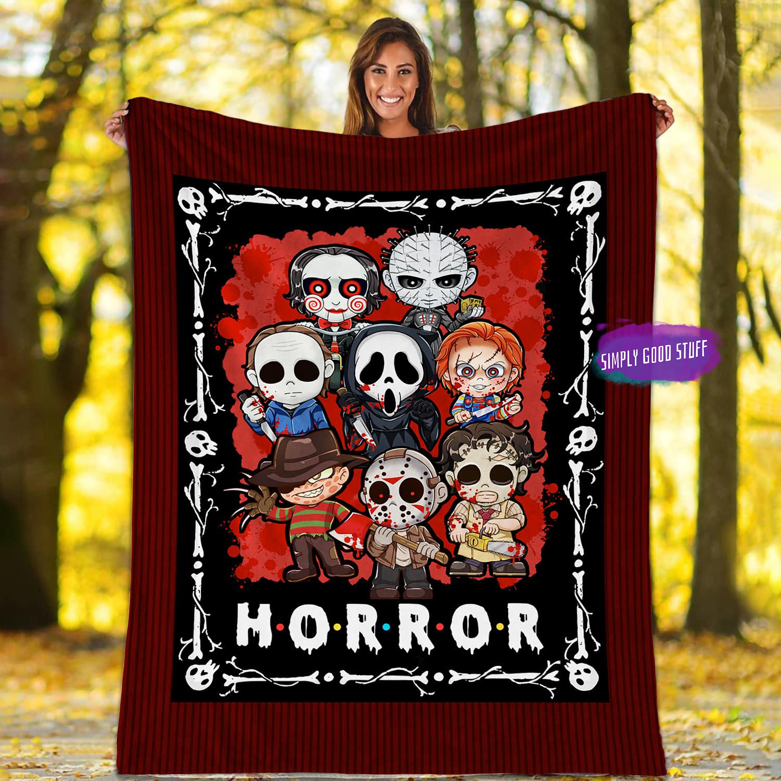 Horror Movie Michael Freddy Jason Character Fleece Blanket