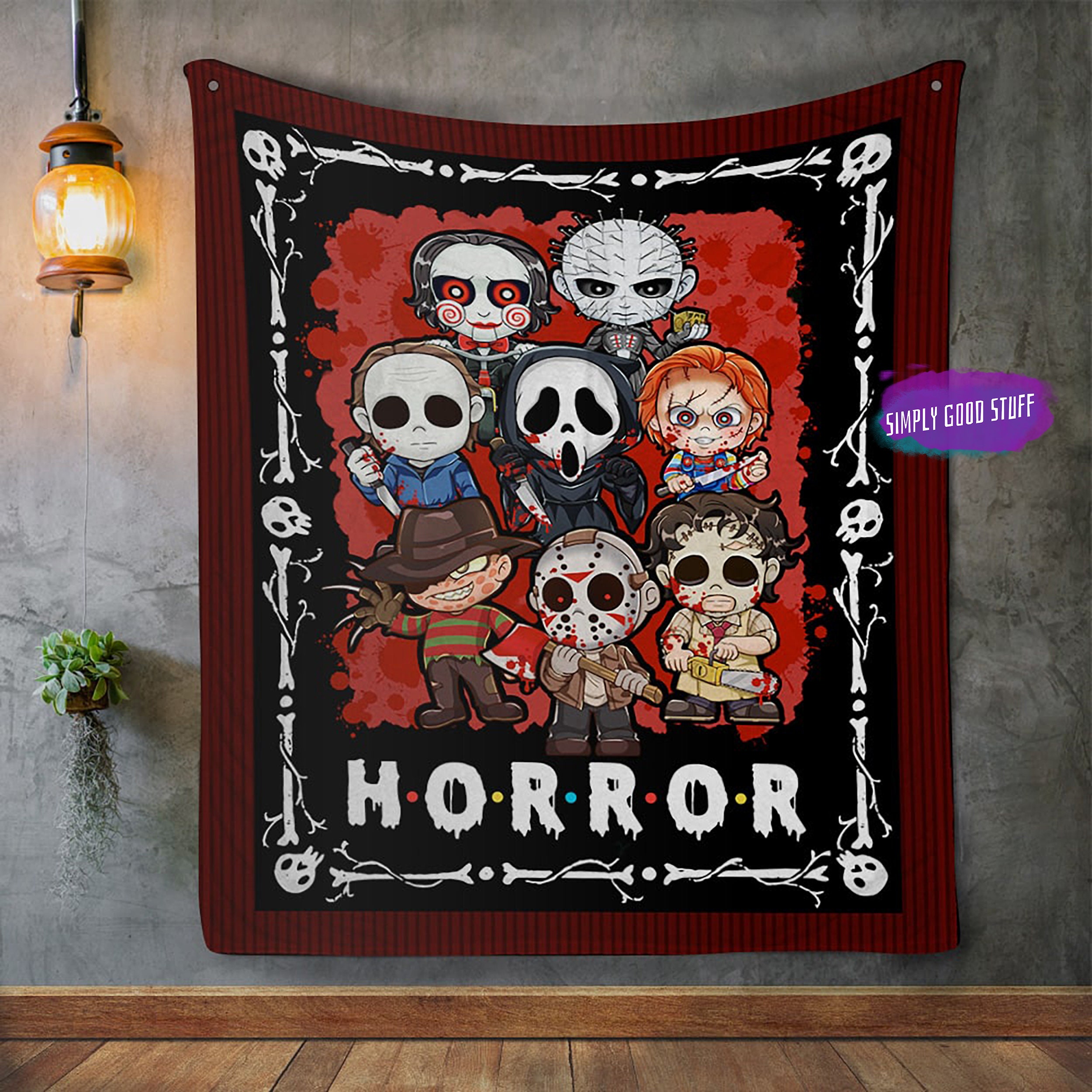 Horror Movie Michael Freddy Jason Character Fleece Blanket