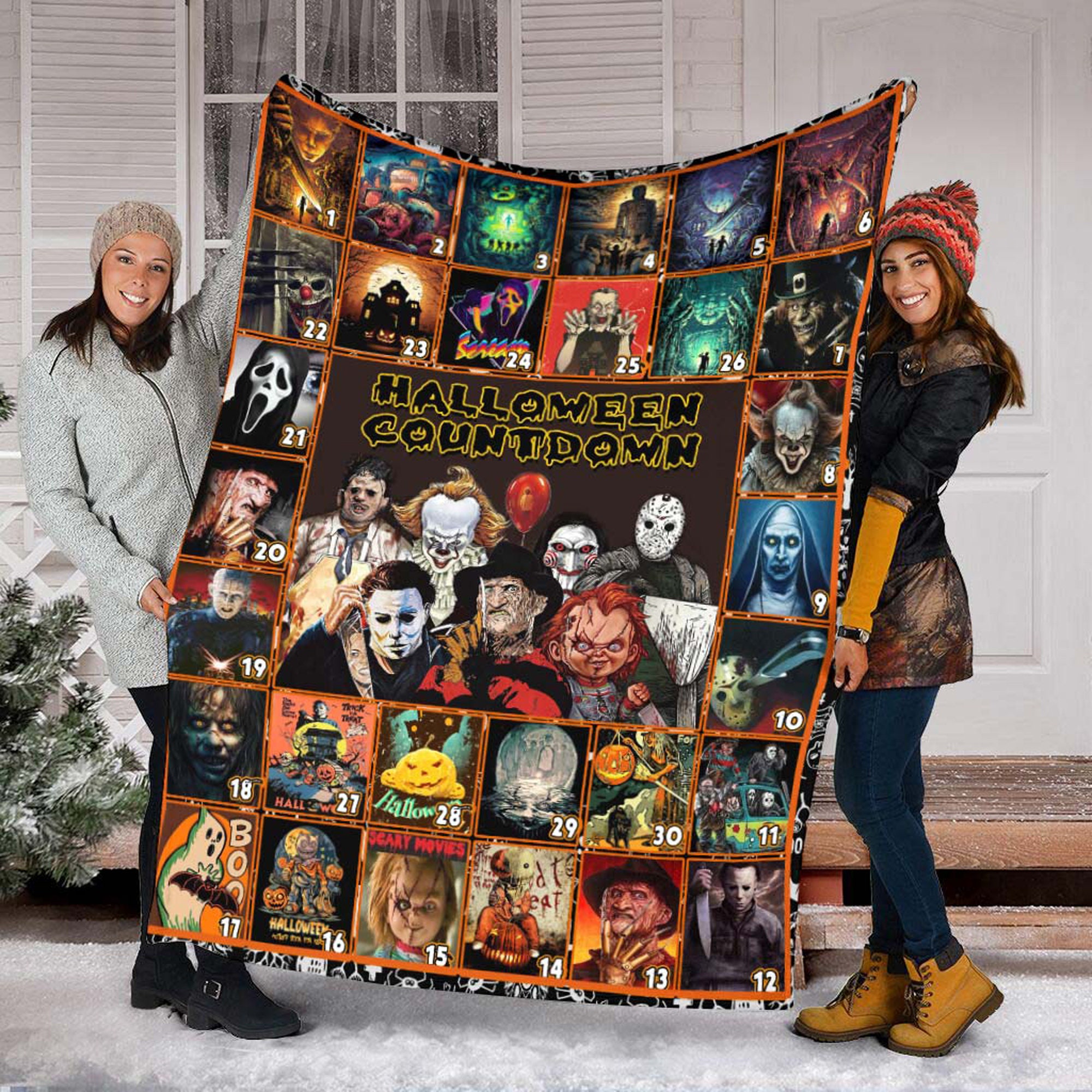 Horror Movie Watching Halloween Blanket Gift For Fan